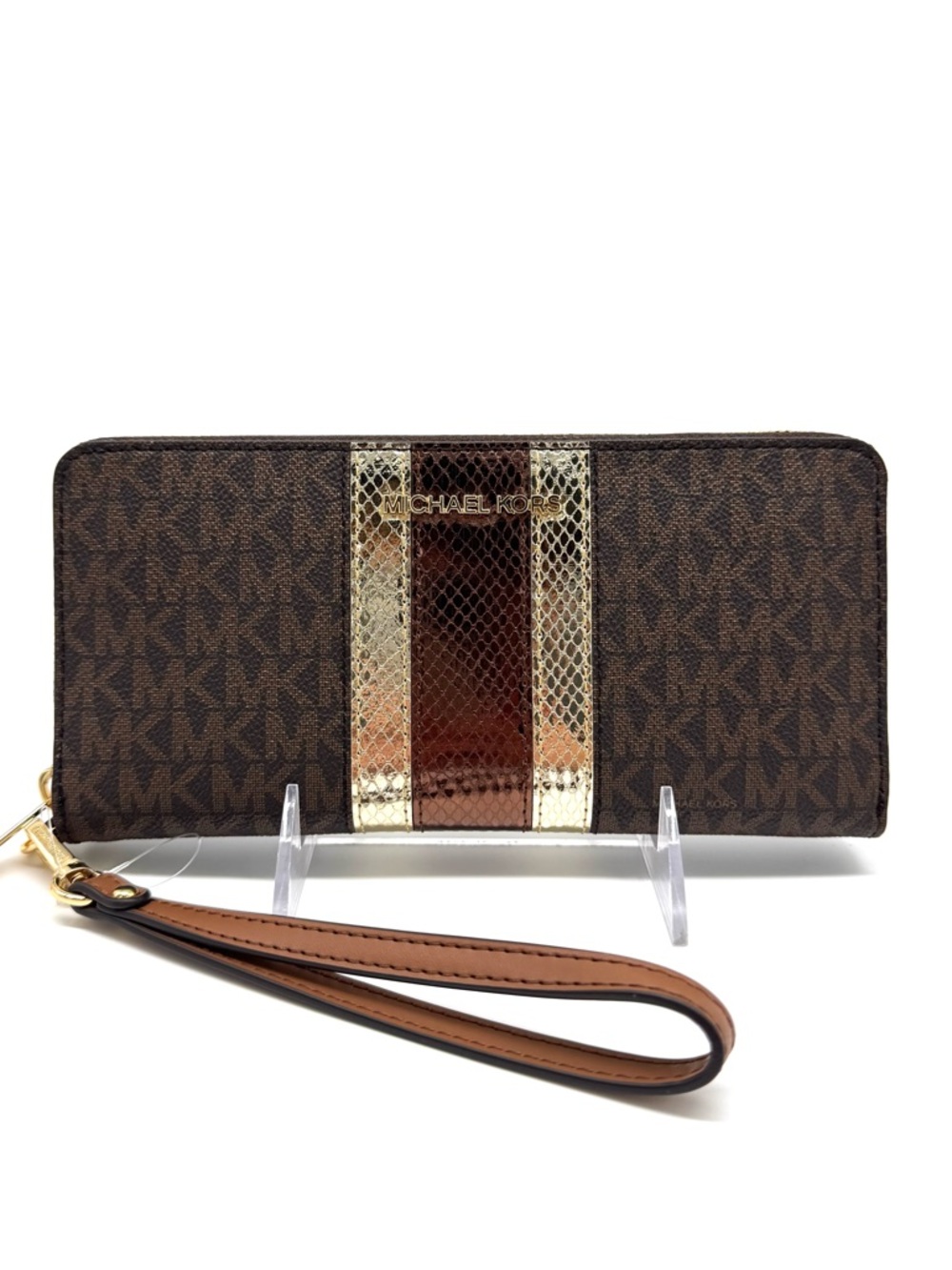Michael Kors Large Continental Wallet Brown Signature Multi